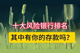 十大风险银行排名其中有你的存款吗？