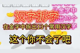 汉字拆字，从金字中拆出十三个常用汉字，你敢来拆吗？能拆几个呢视频封面