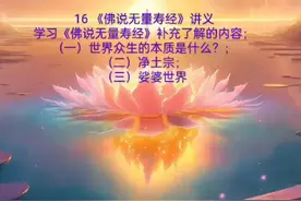 16《佛说无量寿经》讲义学习《佛说无量寿经》补充了解的内容视频封面