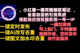 小红薯一键克隆，一键过原创AI去重，AI改写，可多号同时矩阵发布视频封面