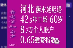 河北衡水，工龄42.5年，个人账户8.7万，60岁退休养老金计算