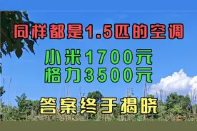 同样都是1.5匹的空调，小米1700元格力3500元，答案终于揭晓。