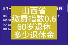 山西省，工龄41年，缴费指数0.6，到60岁退休多少退休金视频封面