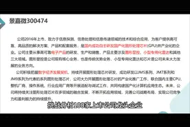 挑战分析100家龙头上市公司——图形显控雷达芯片龙头“景嘉微"视频封面