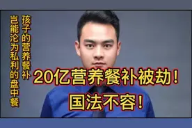 孩子们的餐补岂能沦为私利的盘中餐20亿营养餐补被劫！国法不容！视频封面