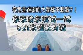 哈尔滨冰雪大世界521米大滑梯，第一视角感受强刺激！视频封面