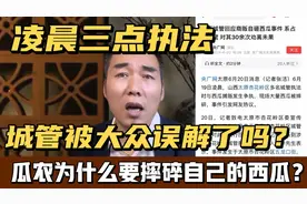 太原城管凌晨三点执法瓜农摊被大众误解了吗？瓜农为何摔碎西瓜？视频封面