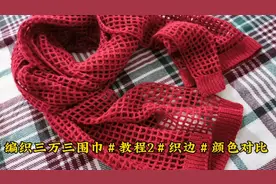 编织三万三围巾＃教程2＃织边实操＃颜色对比