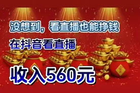 没想到！看直播也可以挣钱。我在抖音看直播，收入560元视频封面
