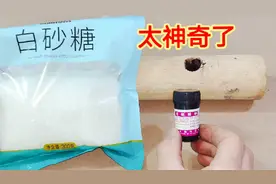 没想到，把高锰酸钾和白糖混在一起，用一根木头就能取火，涨见识