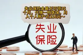 失业保险金最长可领35个月，代缴一档医保，月入个人账户近216元