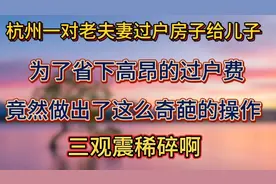 杭州一对夫妻过户给儿子，为了省下高昂过户费，奇葩操作震碎三观视频封面