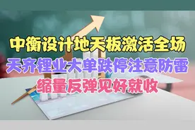 中衡设计地天板激活全场，天齐锂业业绩暴雷！缩量反弹见好就收！