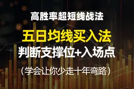 高胜率五日均线买入法，判断支撑位+入场点，学会让少走十年弯路视频封面