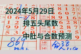 2024年5月29日，排五头尾，中肚数与合数预测视频封面