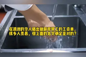 澳洲华人晒出做厨房帮工的工资单，很多人羡慕，但上面的名字对吗视频封面