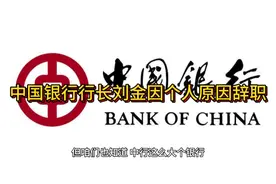 中国银行刘金传来最新消息，因个人原因辞去行长等职务视频封面