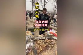 山东大集卖鱼大哥，自称奸商卖千年金枪鱼！#年年有大鱼 #山东生活日记 #赶大集 #海鲜