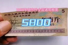 5800一张，1965年全国通用伍市斤老粮票#粮票#一代人的记忆视频封面
