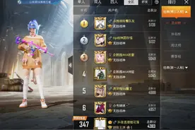 #和平精英无敌战神    用时6天，347名，4383分