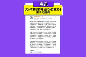 华为鸿蒙智行为尊界S800开出500百悬赏令，黑子可投诚。视频封面