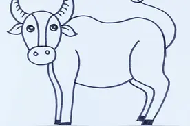 一起来画牛的简笔画吧，非常简单，三岁小孩都可以学会！#儿童简笔画 #简笔画 #幼儿美术 #简笔画教程