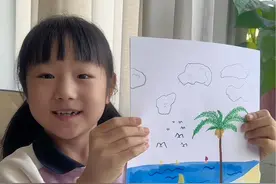 一起去看海吧！画简单的《海边风景画》，去听听海浪声，踩在软软的沙滩，捡漂亮的贝壳#零基础学画画 #治愈系风景 #萌娃#简笔画#育儿视频封面