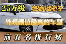 25万b级燃油轿车颜值最高的车型前五名排行榜