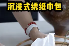 沉浸式绣纸巾包｜前几天有姐妹问我在做什么手工，其实就是绣了一个纸巾包#家居生活 #缓解压力 #手工 #刺绣 #沉浸式视频封面