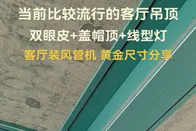 当前比较流行的客厅吊顶，双眼皮+盖帽顶+线型灯，客厅装风管机，黄金尺寸分享，喜欢的可以抄作业了。#茂名木工吕师傅 #双眼皮吊顶 #木工吊顶 #广东吕师傅 #茂名木工吊顶