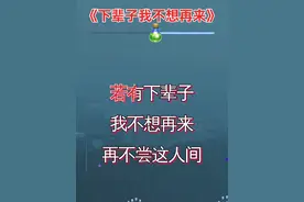 下辈子我不想再来！歌词句句入心！