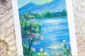 油画棒｜春至，花绽，风暖，万物苏🌸#油画棒 #这画是用了亿点点魔法吧 #写实风景油画太治愈了 #绘画过程分享 #春天的色彩  （素材来源网络）视频封面