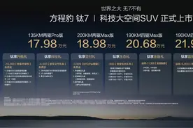 17.98万～21.98万元，方程豹钛7正式上市，怎么样