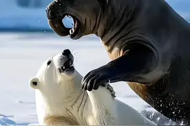 用deepseek推演象海豹与北极熊的较量 ①体型对比，成年雄性象海豹（下同）体长可达6米，体重超过3吨，颈部粗壮，脂肪层极厚。成年雄性北极熊（下同）体重350-700公斤，体长2.4-3米，肌肉发达，行动敏捷。结论：象海豹在体型和重量上占据绝对优势，但灵活性较差。②攻击与防御能力对比，北极熊的主要武器是锋利的犬齿（咬合力约1200 psi）、强健的前掌（可拍碎海冰）。擅长伏击，攻击要害，通常捕猎体重200-300公斤的海豹。象海豹依赖厚达10厘米的脂肪层抵御攻击，成年雄性会用体重碾压对手，冲刺速度短暂可达8 km/h。结论：北极熊更具攻击性，但象海豹的脂肪层可能使其难以被快速制服。③最终结论。陆地环境：成年雄性象海豹（尤其是南象海豹）大概率依靠体型和防御力击退北极熊，但双方可能两败俱伤；雌性或未成年象海豹可能被北极熊猎杀。水中环境：象海豹凭借速度和灵活性占据明显优势。当然，一个在南极，一个在北极，真实情况下，二者的战斗大概率不会发生。#神奇动物在抖音 #随拍 #野生动物零距离 #原创作品 #动物世界 @DOU+小助手 @抖加🔥上热门🔥dou+🔥热点宝