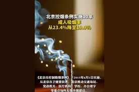 北京控烟条例实施10周年，成人吸烟率从23.4%降至19.9%