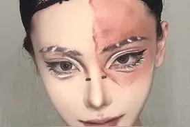 就这么水灵灵地画出来了！ #cos眼妆 #cos妆面 #第五人格cos #勘探员cos