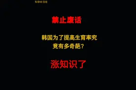 韩国为了提高生育率究竟有多奇葩？视频封面