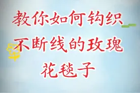 教你如何钩织不断线的玫瑰花毯子 #玫瑰花毯子编织教程