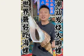 世界上最好吃的海螺，潮汕炭烧大响螺！不知道做成沸腾鱼片会不会更好吃！#海鲜#美食#测评视频封面