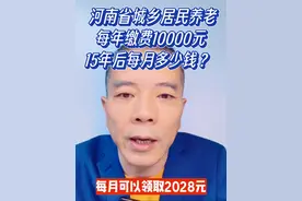 河南省城乡居民养老，每年缴费一万元。15年后每月多少钱？ #创作灵感  #社会百态 #干货分享 #老百姓关心的话题 #社保视频封面