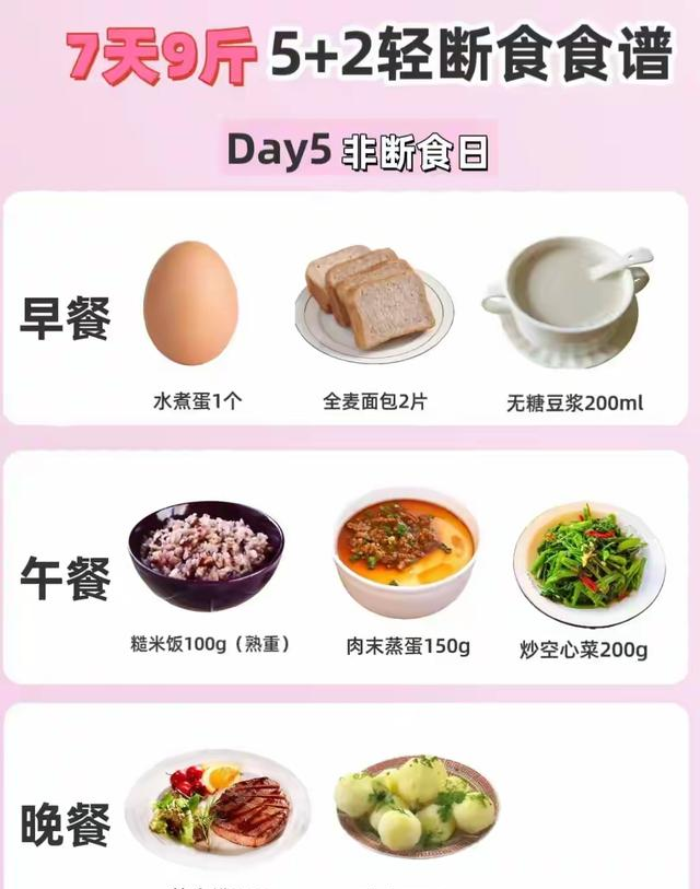可以直接跟的5+2轻断食食谱，掉秤太轻松啦！