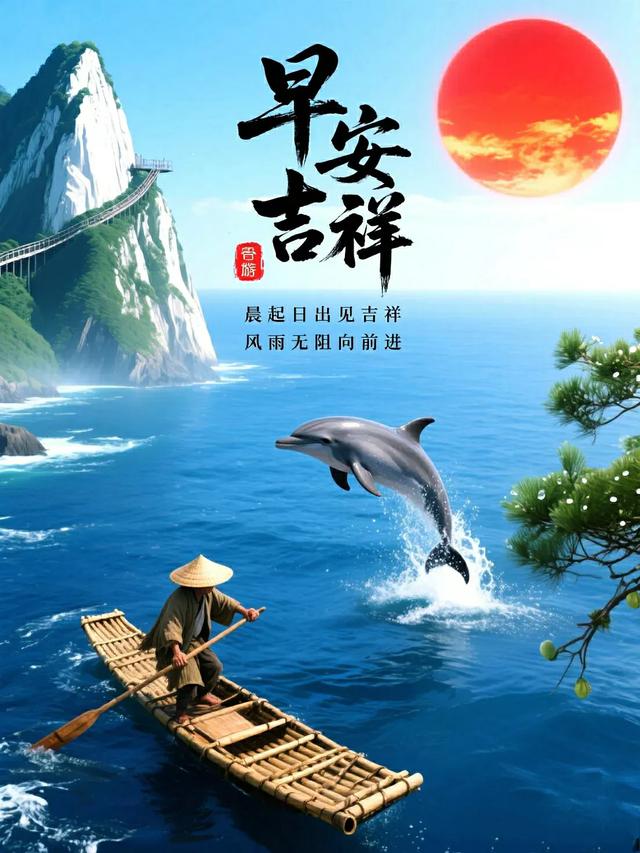 早上好早安祝福美图/静观天边云卷云舒，笑看庭前花开花落