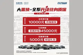 资讯 | 置换补贴至高45000元，送终身质保，长安最新购车优惠政策图片