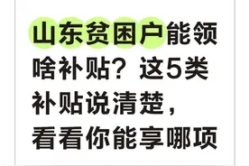 山东贫困户能领啥补贴？这5类补贴说清楚，看看你能享哪项图片