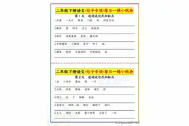 二年级下册语文句子专项训练，连词成句加标点，每天一练图片