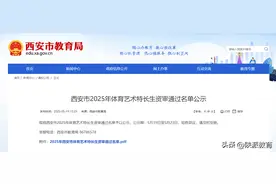 西安市2025年体育艺术特长生资审通过名单公示图片