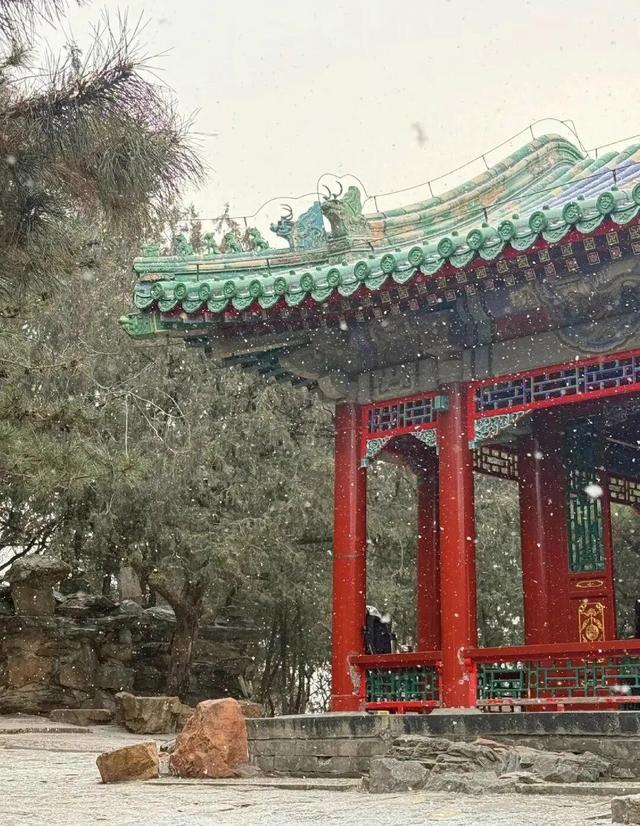 2026年第一场雪！颐和园美成了“雪中冰嬉图”