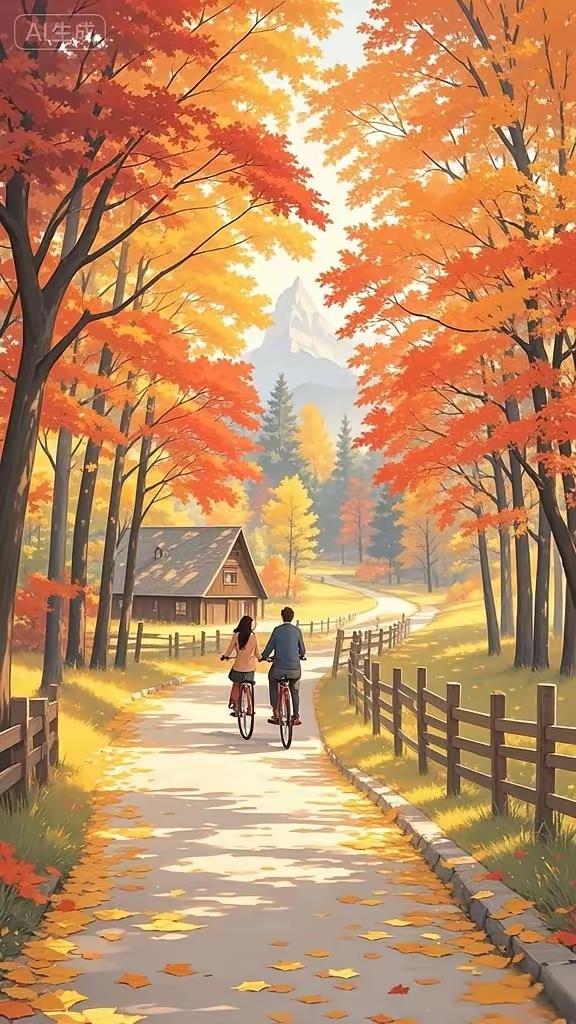 与你一起在秋天里慢忧忧骑行
