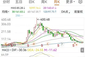 中国中免连续3年下跌，从巅峰期的400.48元下跌了80%，现仅为86元图片