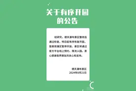 闭园11天后，德天瀑布景区恢复开园：登高观瀑区暂停开放，景区限流入园图片